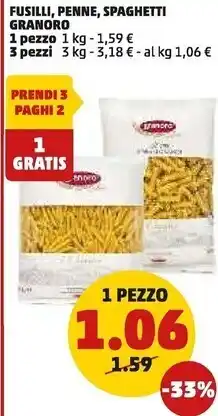 PENNY Granoro fusilli offerta