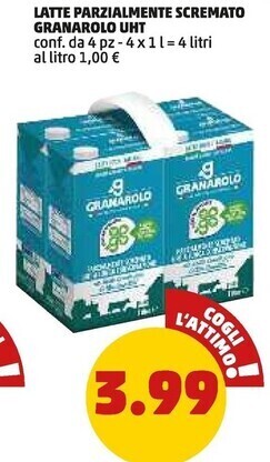 Granarolo latte parzialmente scremato uht