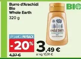 Whole earth burro d'arachidi