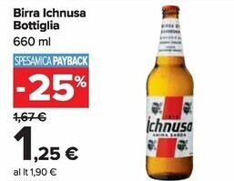 Carrefour Market Ichnusa birra bottiglia offerta