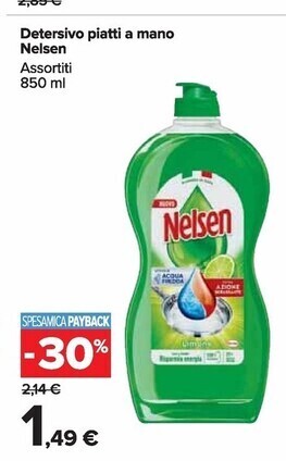 Carrefour Market Nelsen detersivo piatti a mano offerta
