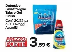 Carrefour Market Finish detersivo lavastoviglie tabs o gel offerta