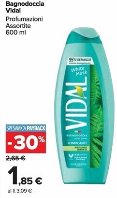 Carrefour Market Vidal bagnodoccia offerta