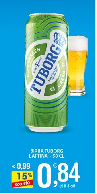 Qui Discount BIRRA TUBORG LATTINA - 50 CL offerta