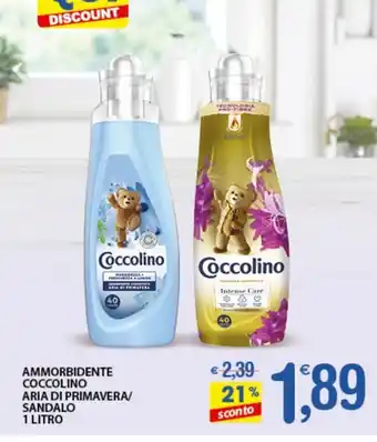 Qui Discount AMMORBIDENTE COCCOLINO ARIA DI PRIMAVERA/ SANDALO 1 LITRO offerta