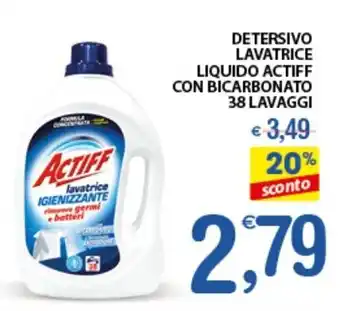 Qui Discount DETERSIVO LAVATRICE LIQUIDO ACTIFF CON BICARBONATO 38 LAVAGGI offerta