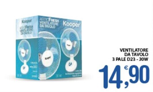 Qui Discount VENTILATORE DA TAVOLO 3 PALE D23-30W offerta