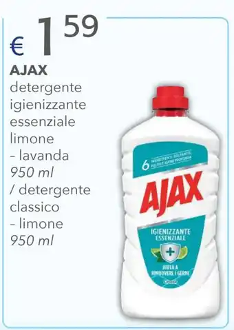 AJAX detergente igienizzante essenziale limone - lavanda 950 ml / detergente classico - limone 950 ml