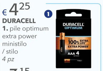 Acqua & Sapone DURACELL pile optimum extra power ministilo / stilo 4 pz offerta