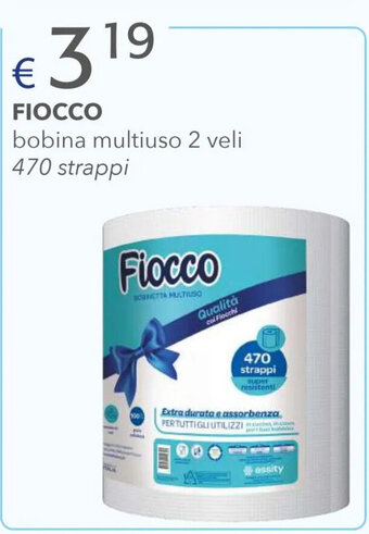 Acqua & Sapone FIOCCO bobina multiuso 2 veli 470 strappi offerta
