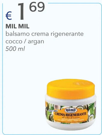 Acqua & Sapone MIL MIL balsamo crema rigenerante cocco / argan 500 ml offerta