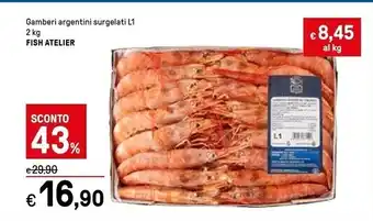Iper La Grande Fish atelier gamberi argentini surgelati offerta