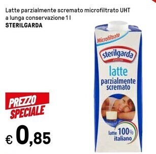 Iper La Grande Sterilgarda latte parzialmente scremato microfiltrato uht a lunga conservazione offerta