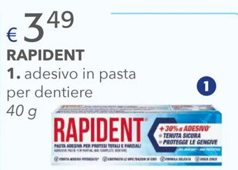 Acqua & Sapone RAPIDENT 1. adesivo in pasta per dentiere 40 g offerta