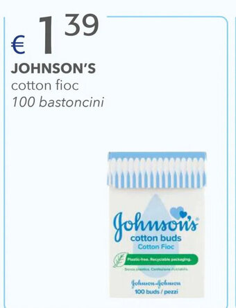 Acqua & Sapone JOHNSON'S cotton fioc 100 bastoncini offerta