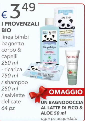 Acqua & Sapone I PROVENZALI BIO linea bimbi bagnetto corpo & capelli 250 ml offerta
