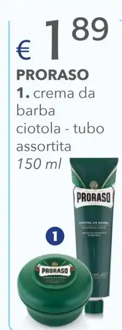 Acqua & Sapone PRORASO crema da barba ciotola - tubo assortita 150 ml offerta