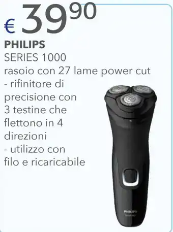 Acqua & Sapone PHILIPS SERIES 1000 rasoio con 27 lame power cut offerta