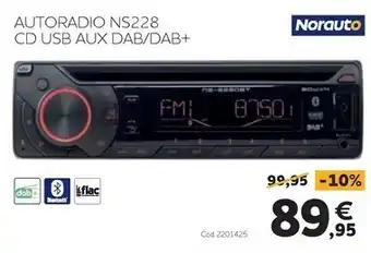 Norauto - autoradio ns228 cd usb aux dab/dab+t