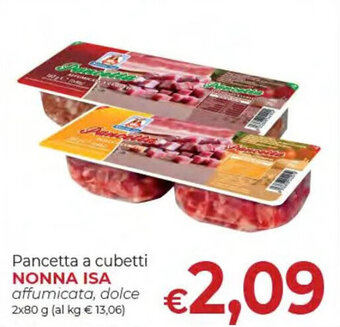 Pancetta a cubetti NONNA ISA affumicata, dolce 2x80 g