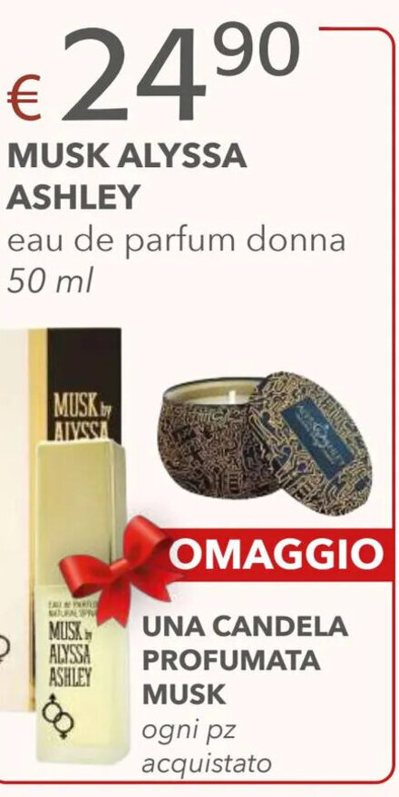 Acqua & Sapone MUSK ALYSSA ASHLEY eau de parfum donna 50 ml offerta