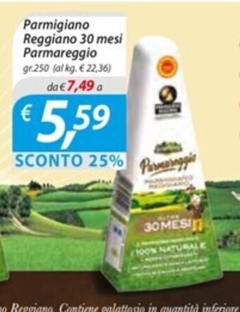 DiMeglio Parmigiano Reggiano 30 mesi Parmareggio gr.250 offerta