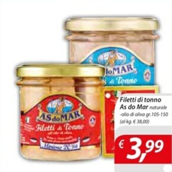 DiMeglio Filetti di tonno As do Mar naturale -olio di oliva gr.105-150 offerta