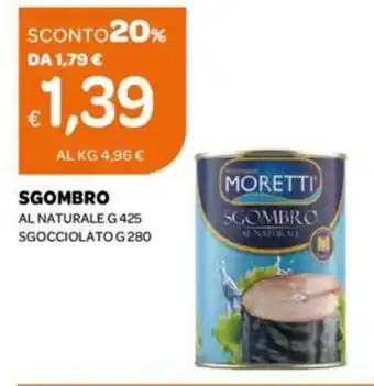 SGOMBRO AL NATURALE G 425 SGOCCIOLATO G 280