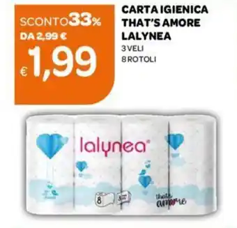 Ekom CARTA IGIENICA THAT'S AMORE LALYNEA 3 VELI 8 ROTOLI offerta