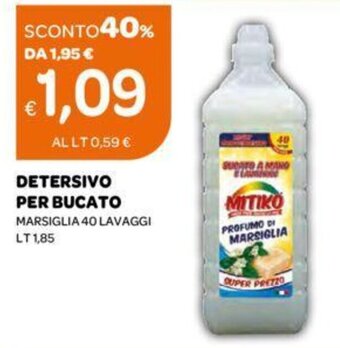 Ekom DETERSIVO PER BUCATO MARSIGLIA 40 LAVAGGI LT 1,85 offerta