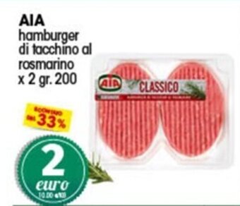 Quick Sisa AIA hamburger di tacchino al rosmarino x 2 gr. 200 offerta