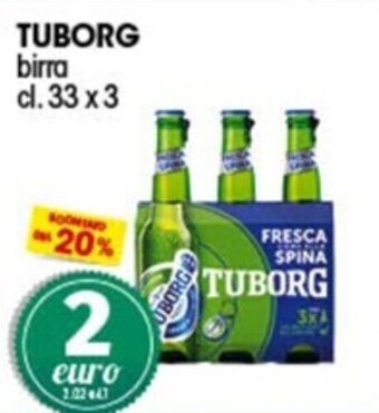 Quick Sisa TUBORG birra cl. 33 x 3 offerta