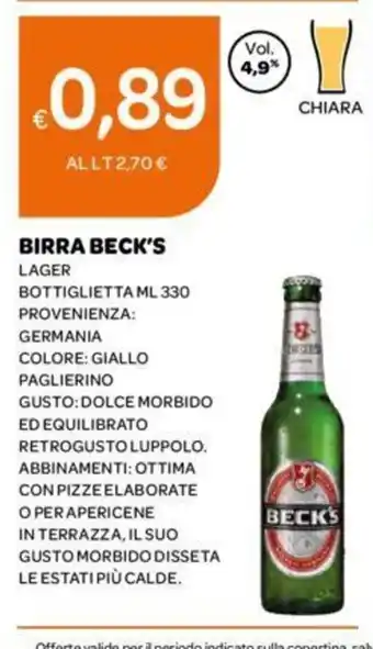 Ekom BIRRA BECK'S LAGER ML 300 offerta