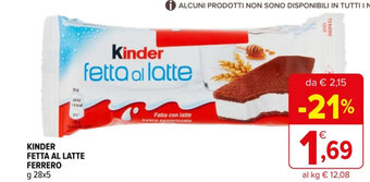 Iperal KINDER FETTA AL LATTE FERRERO g 28x5 offerta