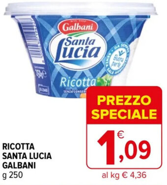 Iperal RICOTTA SANTA LUCIA GALBANI g 250 offerta