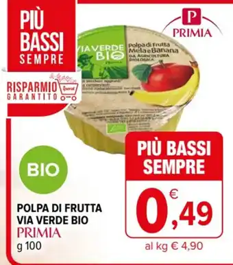 Iperal POLPA DI FRUTTA VIA VERDE BIO PRIMIA g 100 offerta