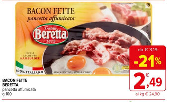 Iperal BACON FETTE BERETTA pancetta affumicata g 100 offerta