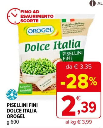 Iperal PISELLINI FINI DOLCE ITALIA OROGEL g 600 offerta