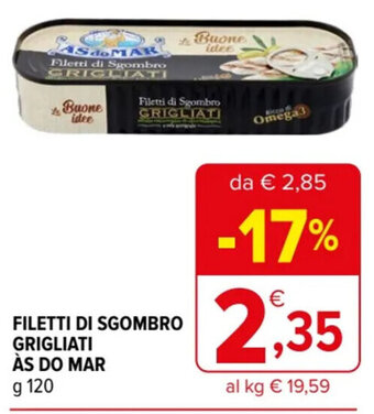 Iperal FILETTI DI SGOMBRO GRIGLIATI ÀS DO MAR g 120 offerta