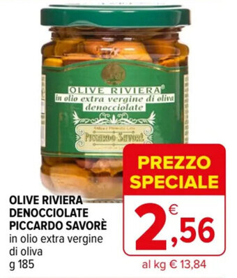 Iperal OLIVE RIVIERA DENOCCIOLATE PICCARDO SAVORÈ in olio extra vergine di oliva g 185 offerta
