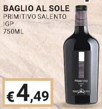 Eté BAGLIO AL SOLE PRIMITIVO SALENTO IGP 750ML offerta