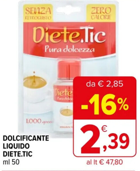 Iperal DOLCIFICANTE LIQUIDO DIETE.TIC ml 50 offerta