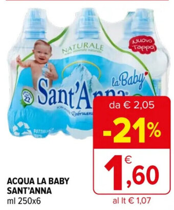 ACQUA LA BABY SANT'ANNA ml 250x6