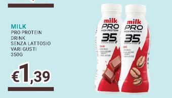 MILK PRO PROTEIN DRINK SENZA LATTOSIO VARI GUSTI 350G