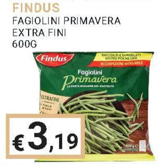 Eté FINDUS FAGIOLINI PRIMAVERA EXTRA FINI 600G offerta