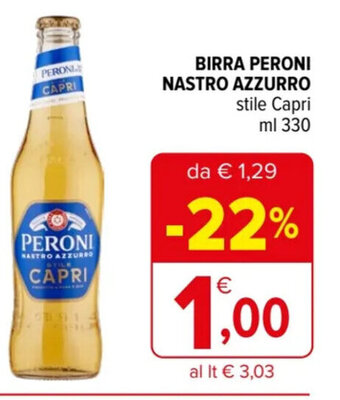 Iperal BIRRA PERONI NASTRO AZZURRO stile Capri ml 330 offerta
