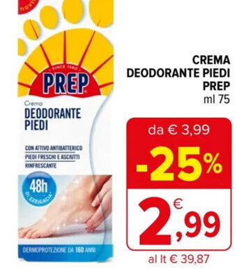 Iperal CREMA DEODORANTE PIEDI PREP ml 75 offerta