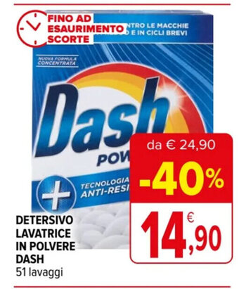 Iperal DETERSIVO LAVATRICE IN POLVERE DASH 51 lavaggi offerta