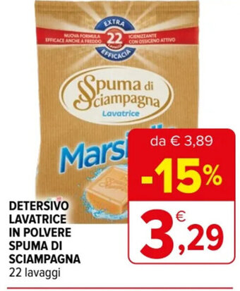 Iperal DETERSIVO LAVATRICE IN POLVERE SPUMA DI SCIAMPAGNA 22 lavaggi offerta