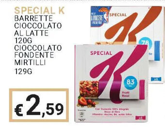 Eté SPECIAL K BARRETTE CIOCCOLATO AL LATTE 120G CIOCCOLATO FONDENTE MIRTILLI 129G offerta